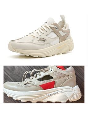 Brandblack x Vibram Women's Aura 130 Tan and Red Chunky Sneakers